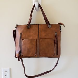 Brown convertible handbag
